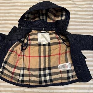 Burberry toddler quilted jacket with removable hood